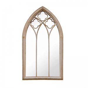 Wall Glass Mirror Decorative Garden Metal Arches Four-leaf Clover Shaped Gothic Style Wall Outdoor Antique Vintage Mirror PL08-36555